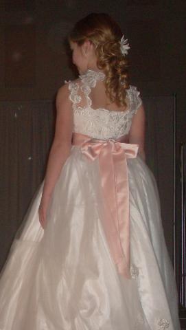 miniature bride dresses with added sash