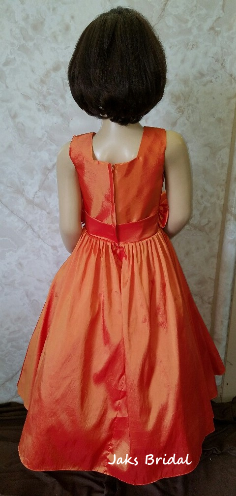 orange flower girl dresses 