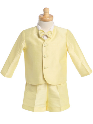 yellow jacket and shorts suit set
