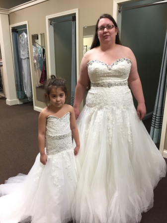 matching bride and flower girl dresses