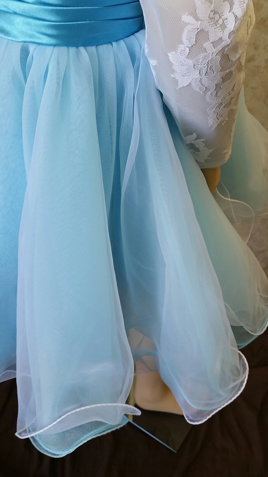 baby blue and white flower girl dresses