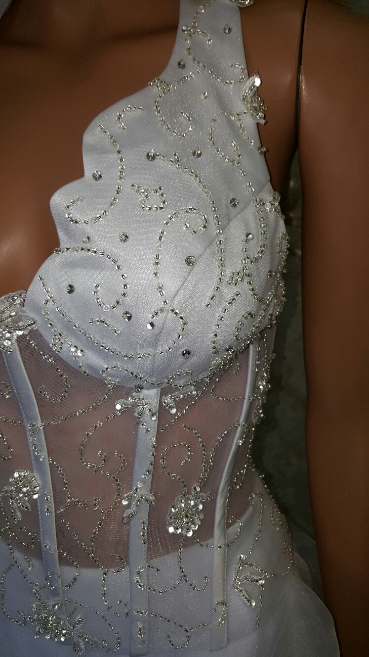 sexy halter wedding gown