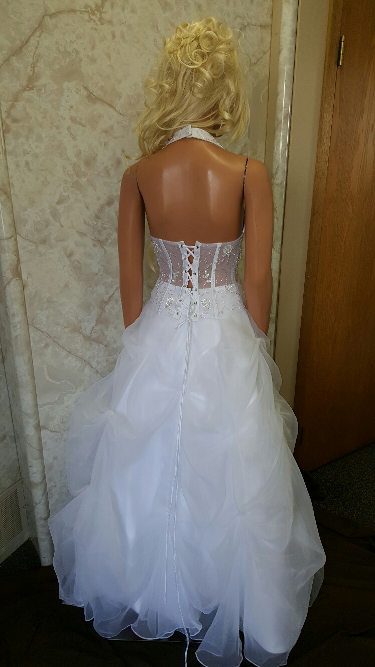 sexy halter wedding gown