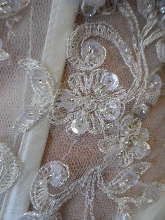 Light Ivory gown with silver beading