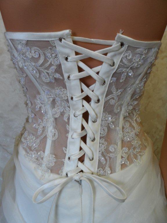 sheer bodice with corset lace up back