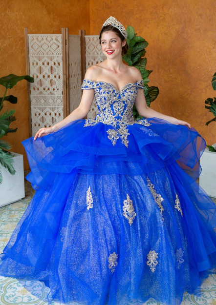 royal blue quinceanera ball gown