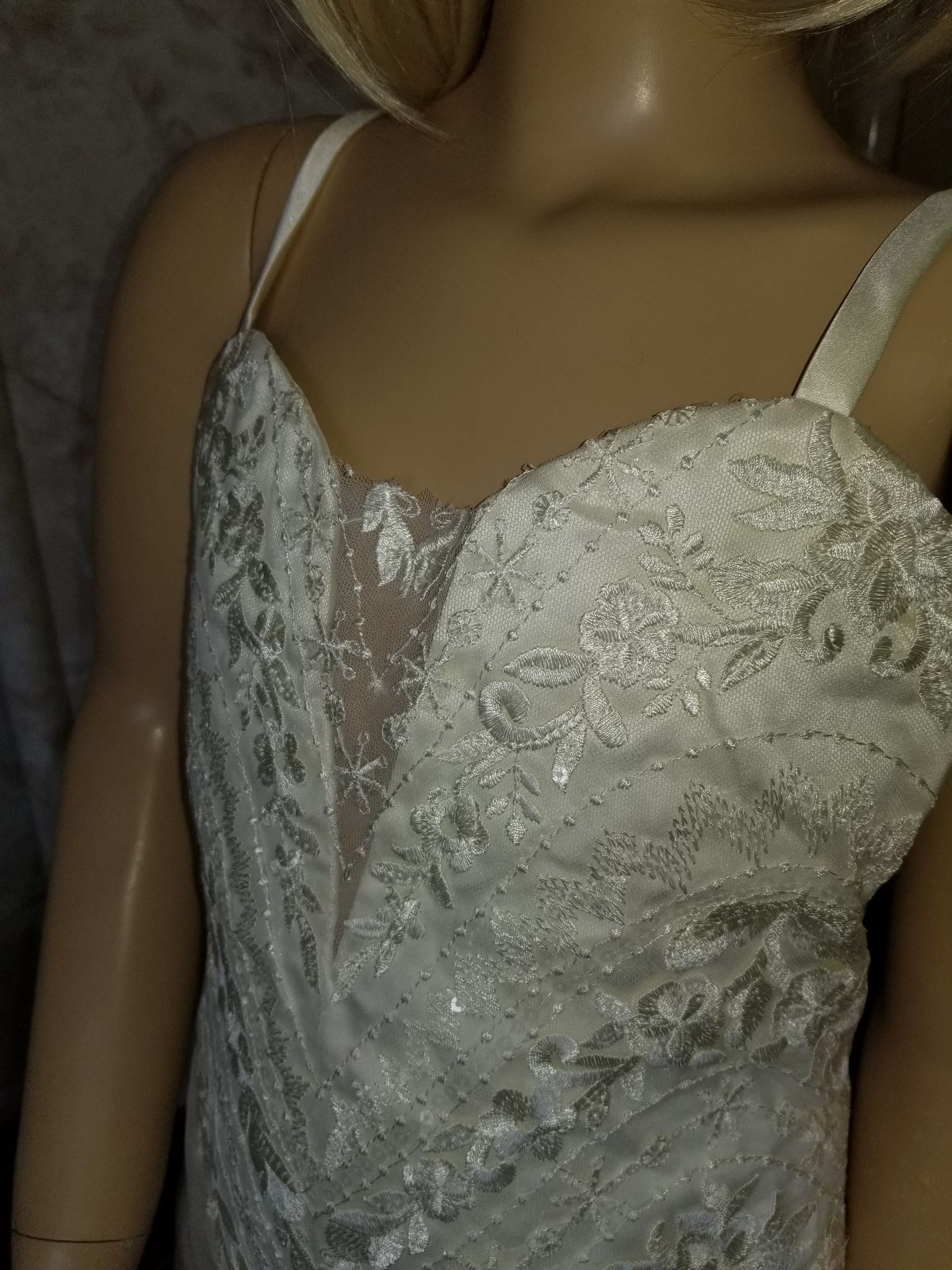 plunging lace bodice