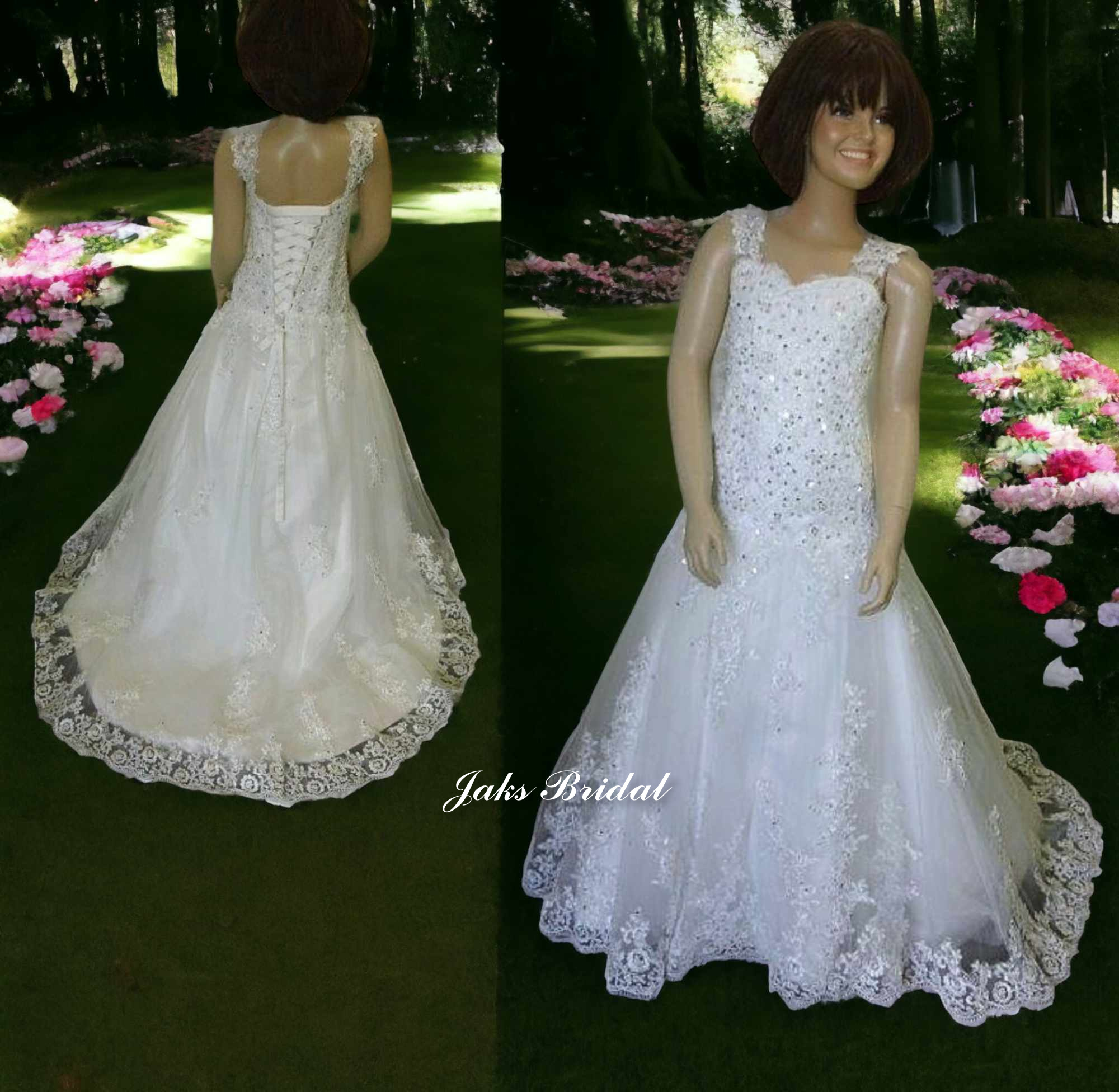 lace fit and flare flower girl dresses