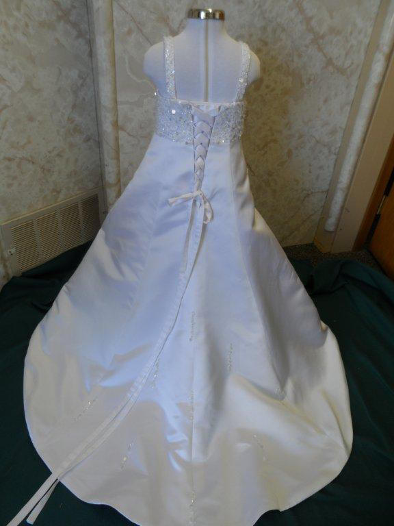 flower girl bridal gown with corset ties