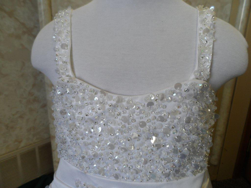 miniature bridal gown with beaded and sequin bodice