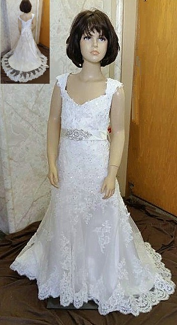 Jr bride dress to match bride with beaded waist belt