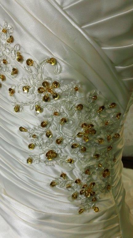 ivory and gold flower girl dress