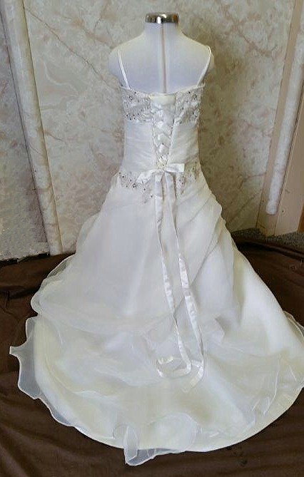 draped organza junior bride dress