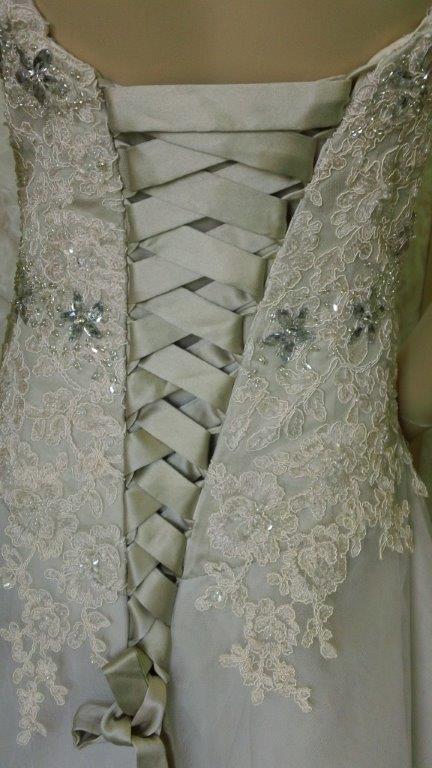 lace and crystal dress with corset back 