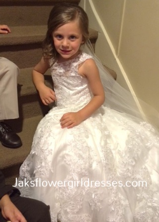 matching flower girl and bride dresses