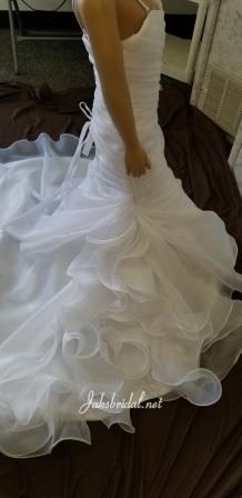 fit and flare flower girl dress with ruffle train