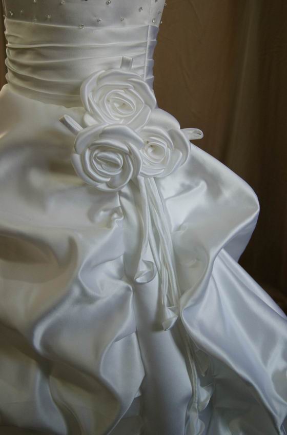 Matching Rosettes wedding and flower girl dresses