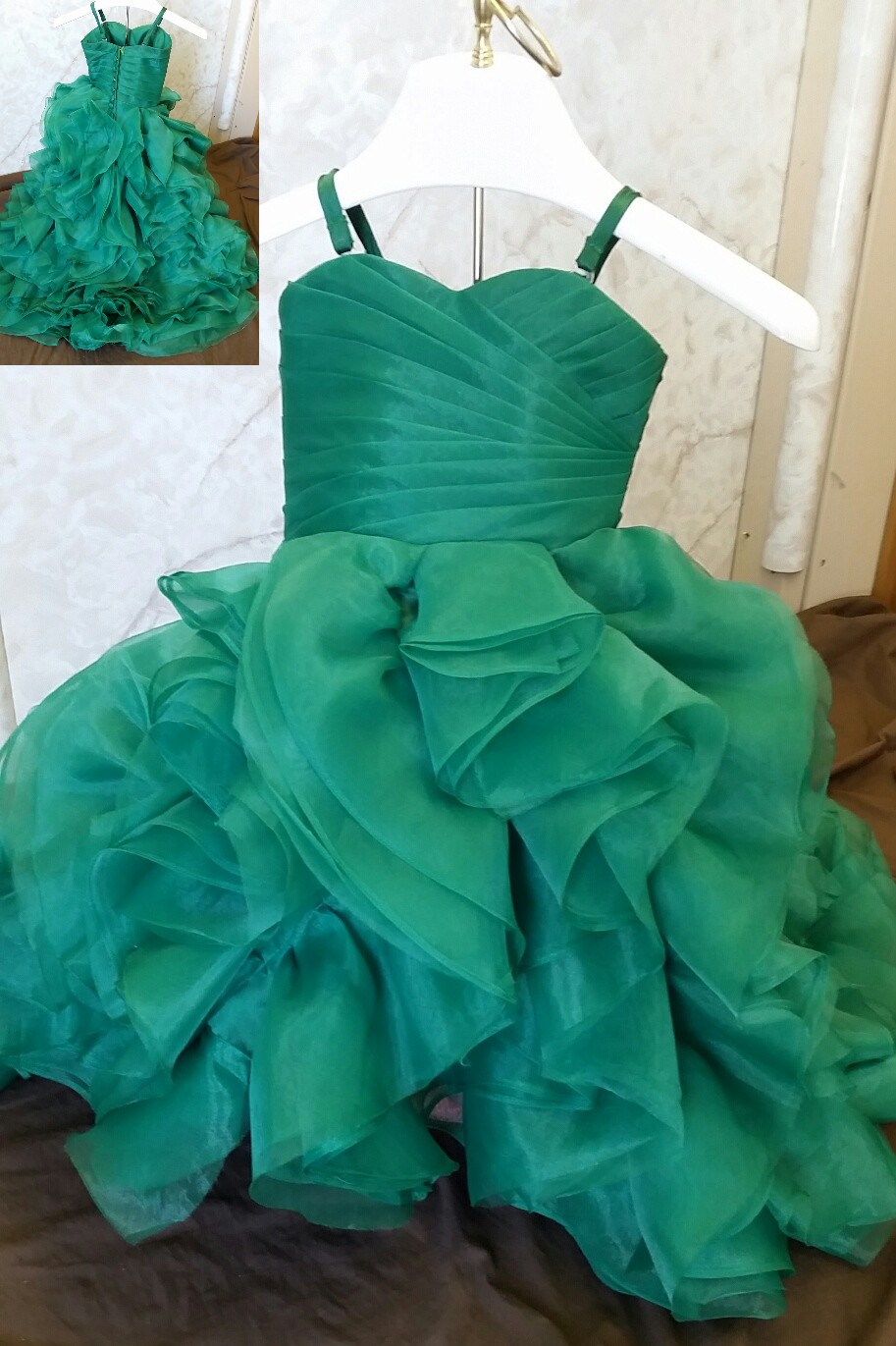 infant green wedding dress