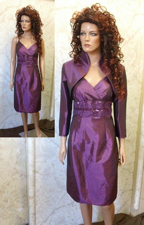 mother of the bride dresses purple knee length
