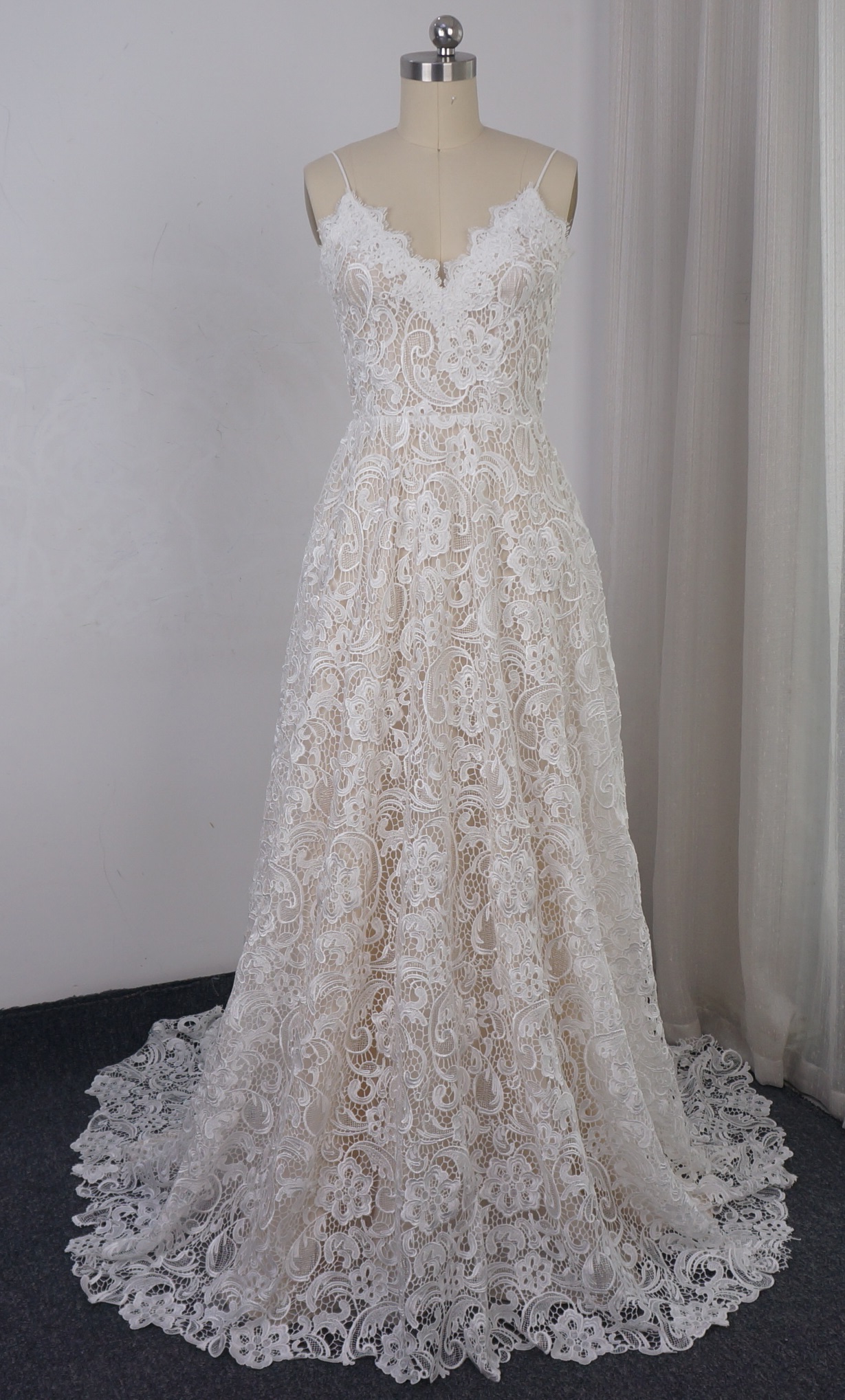 all over lace bridal gown
