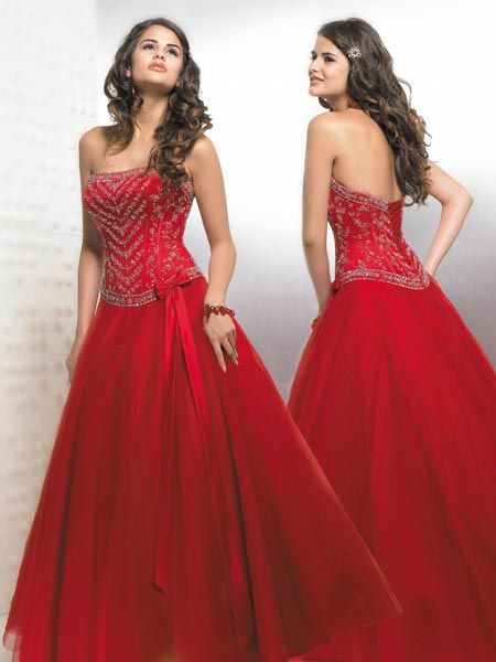 red prom ballgown