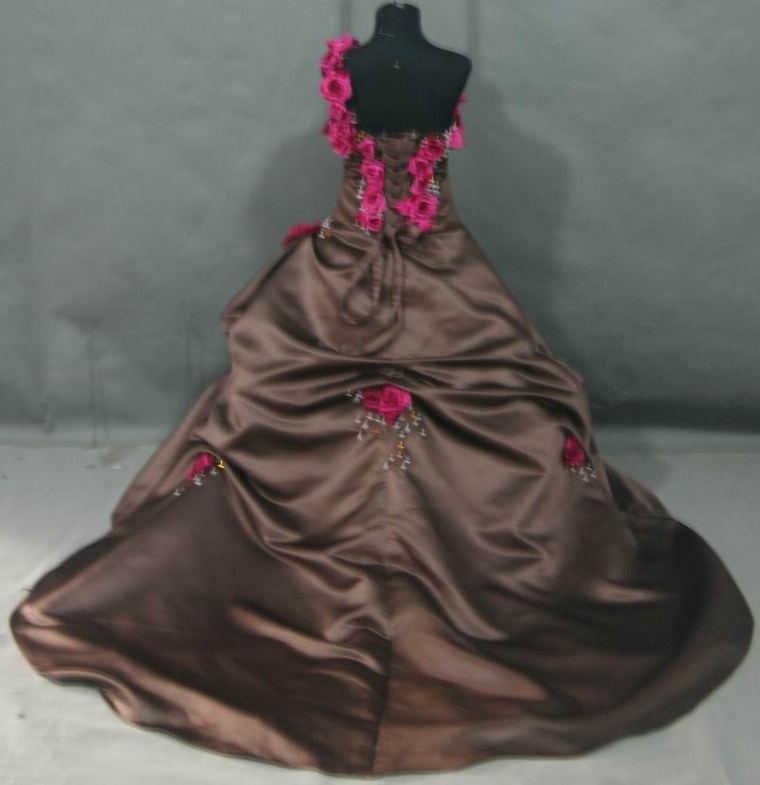 chocolate and watermelon ball gown