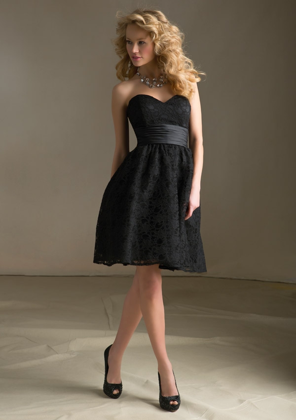 strapless sweetheart lace dress
