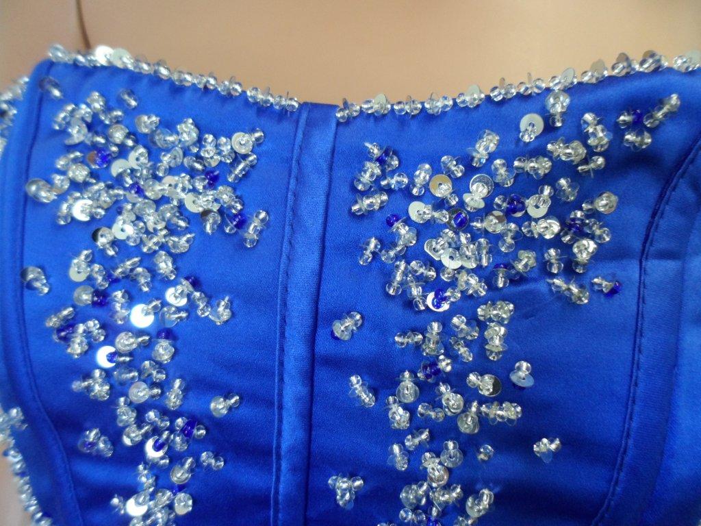 boned bodice with sequins and beading
