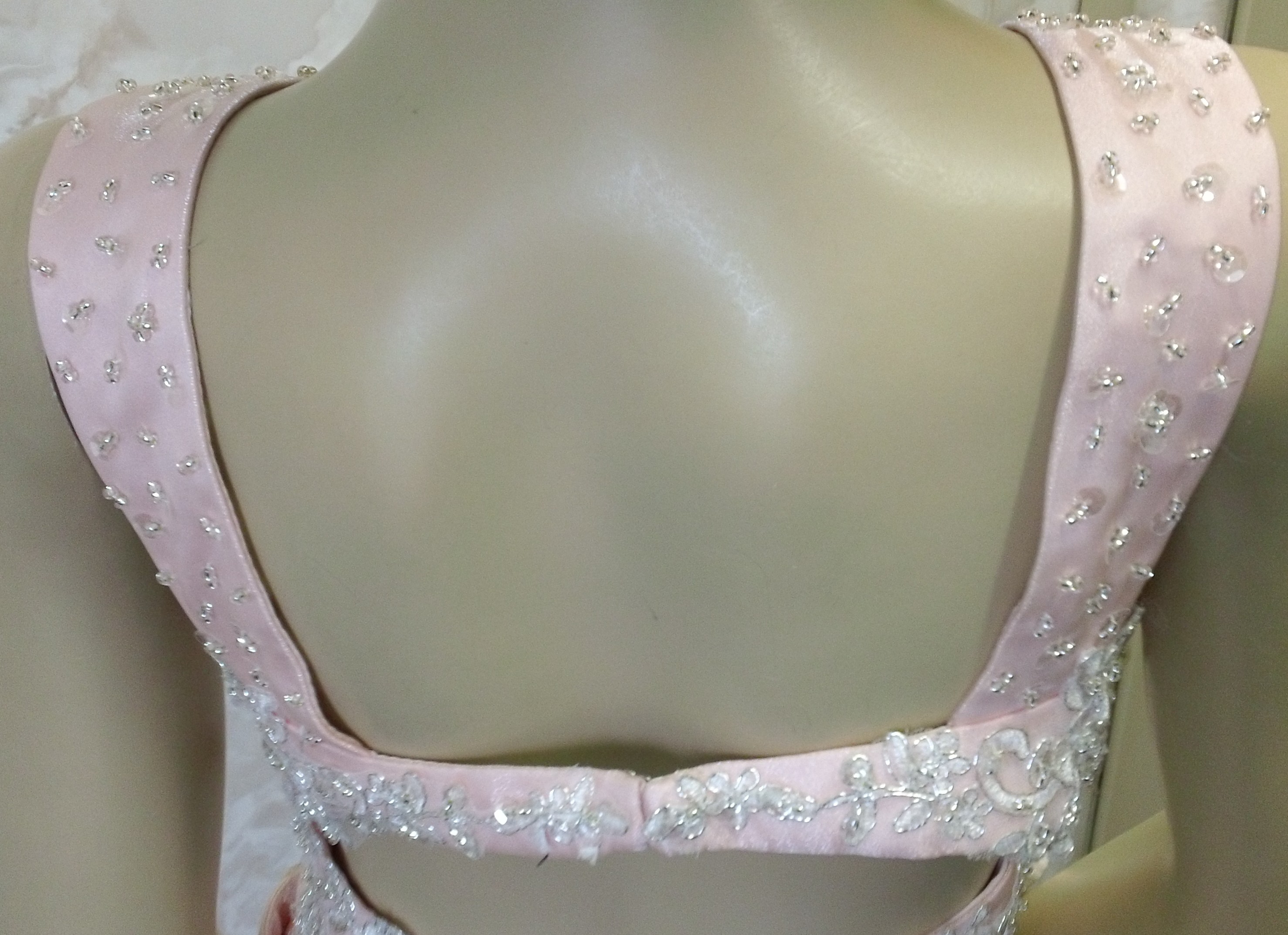 pink mermaid pageant dress with open back