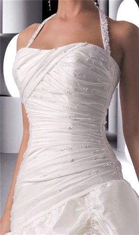 halter wedding gown with bodice embroidery 