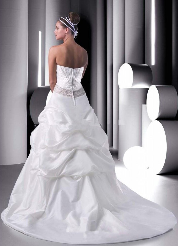 Pleated bodice Wedding Gown