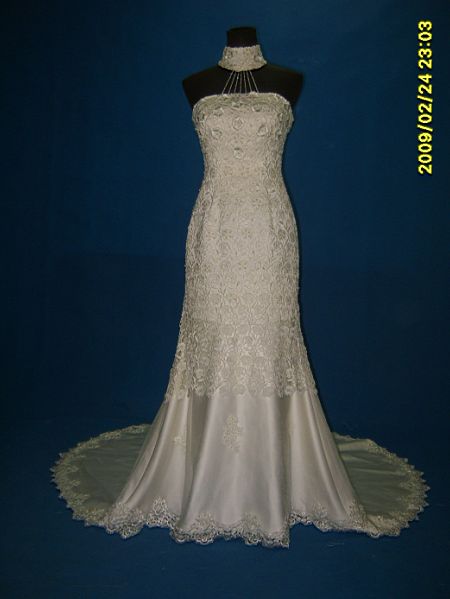 Satin and Lace wedding dress