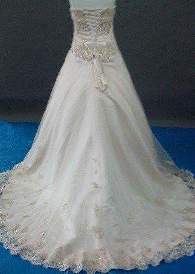 strapless lace wedding gown