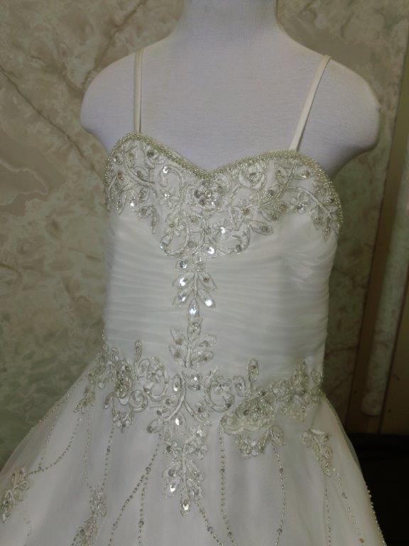 crystal embroidered flower girl gown