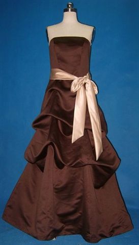 long brown bridesmaid dress