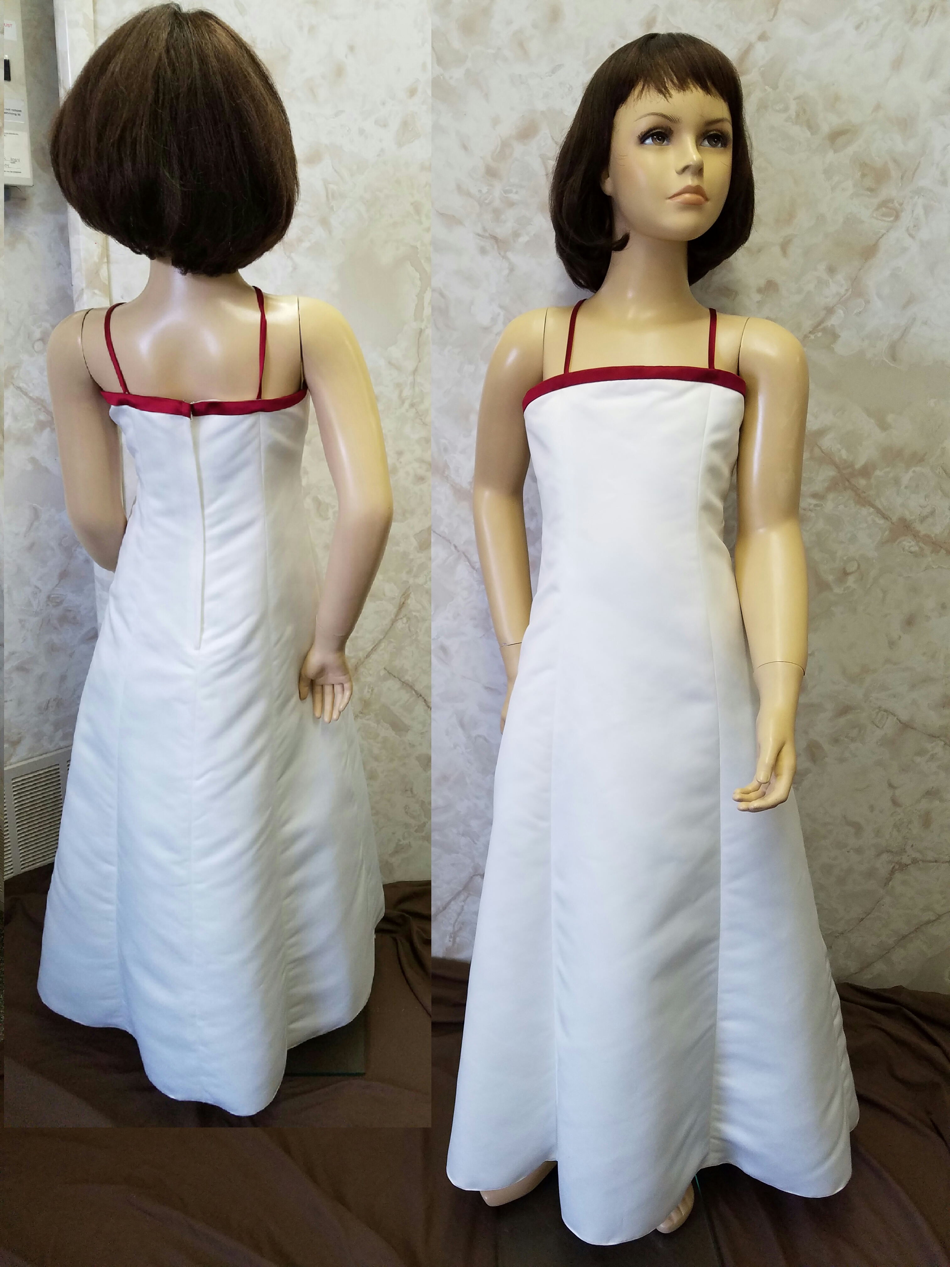 Ivory dress with apple red bridesmaid dresses clearance sale
