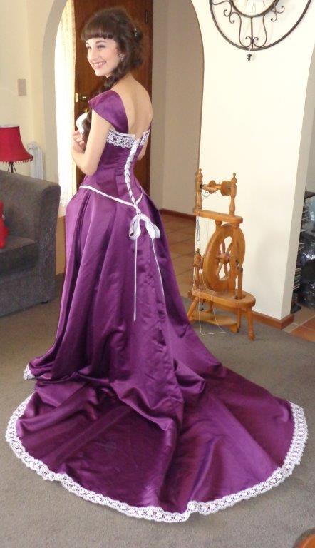customers purple prom dress pictures