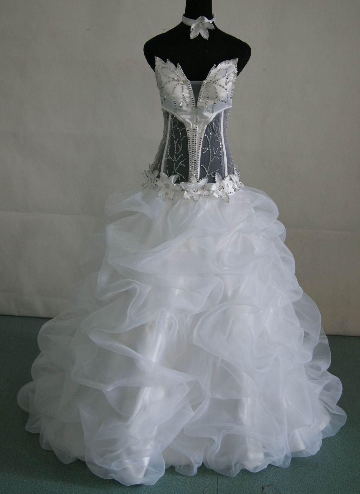 See through corset wedding dress