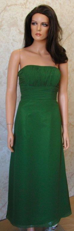 olive green long chiffon bridesmaid dress