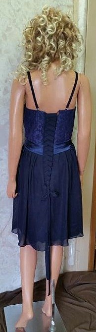 navy blue lace bridesmaid dress