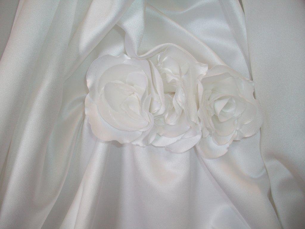 flower bustled wedding gown