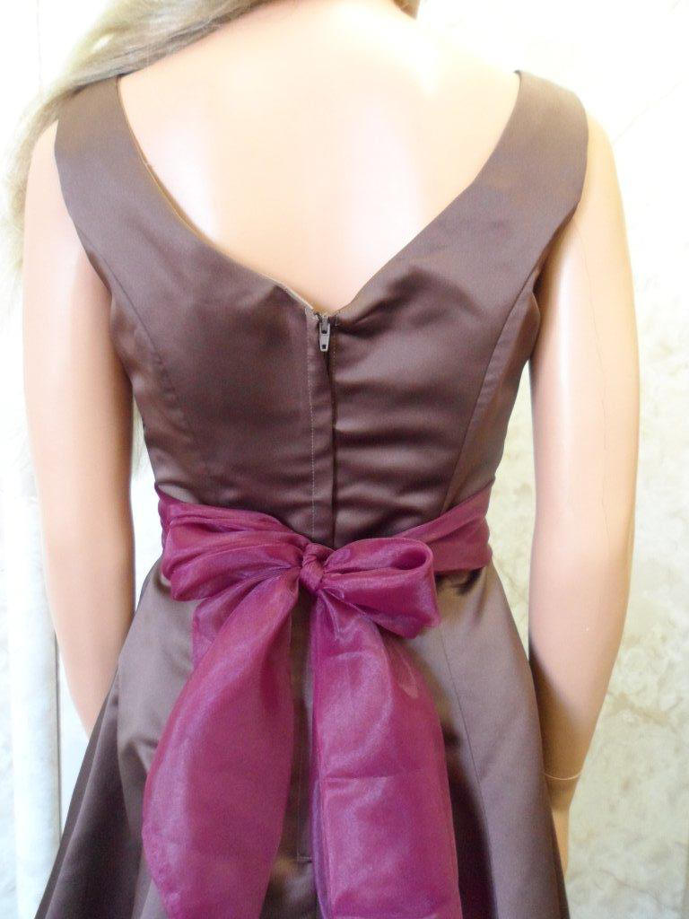 Chocolate and merlot Satin and tulle mother of the brides dress