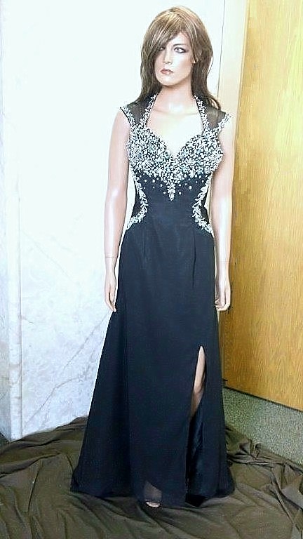 black jewel prom dress