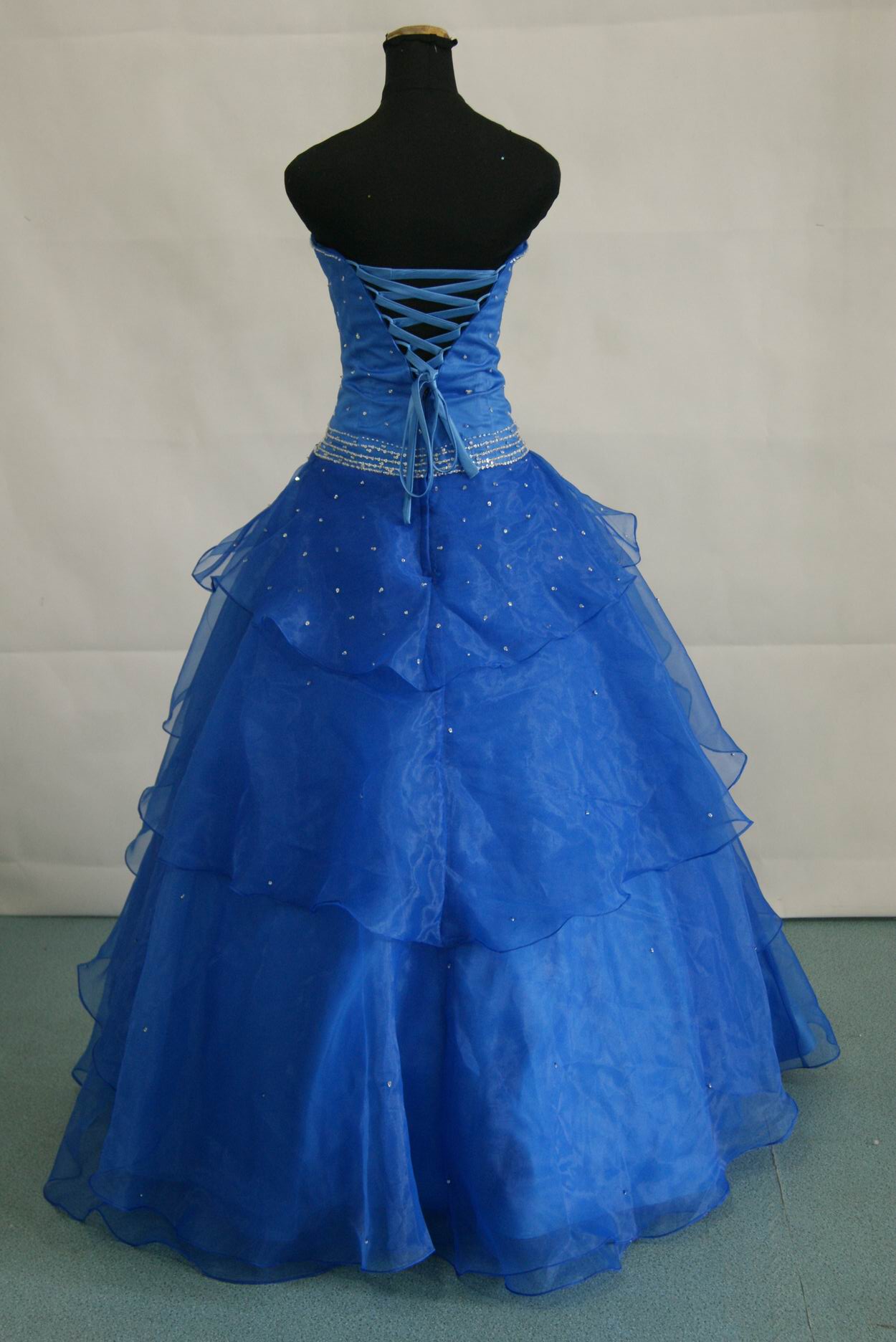 prom dress, royal blue, corset lace up back