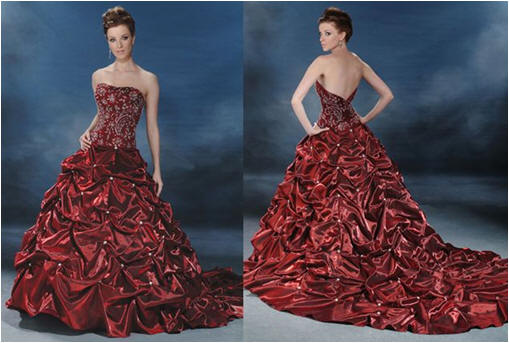 red bridal gown