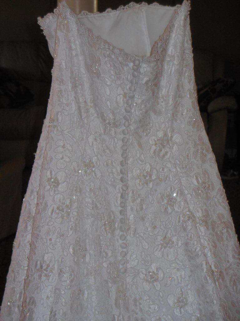 beaded floral lace wedding dress
