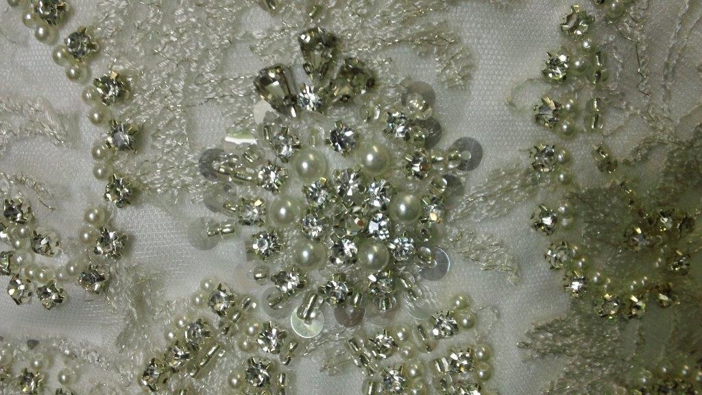 crystal and faux pearl beading