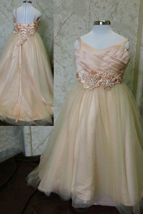 apricot toddler wedding gown