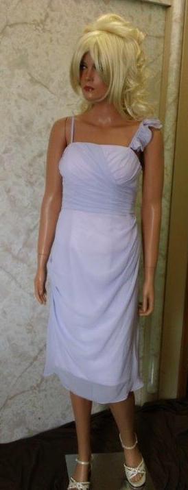 Short lilac chiffon bridesmaid dress