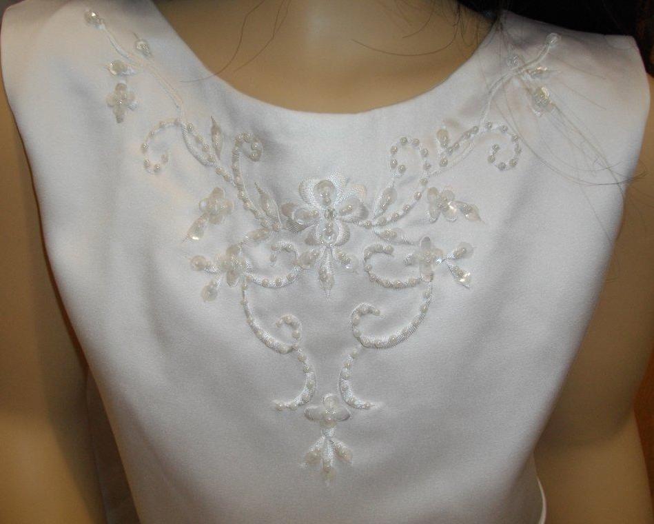 Beaded embroidery on dress bodice
